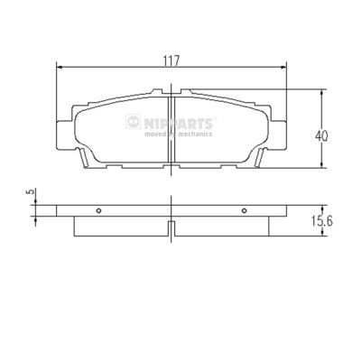 Комплект тормозных колодок, дисковый тормоз NIPPARTS J3612012