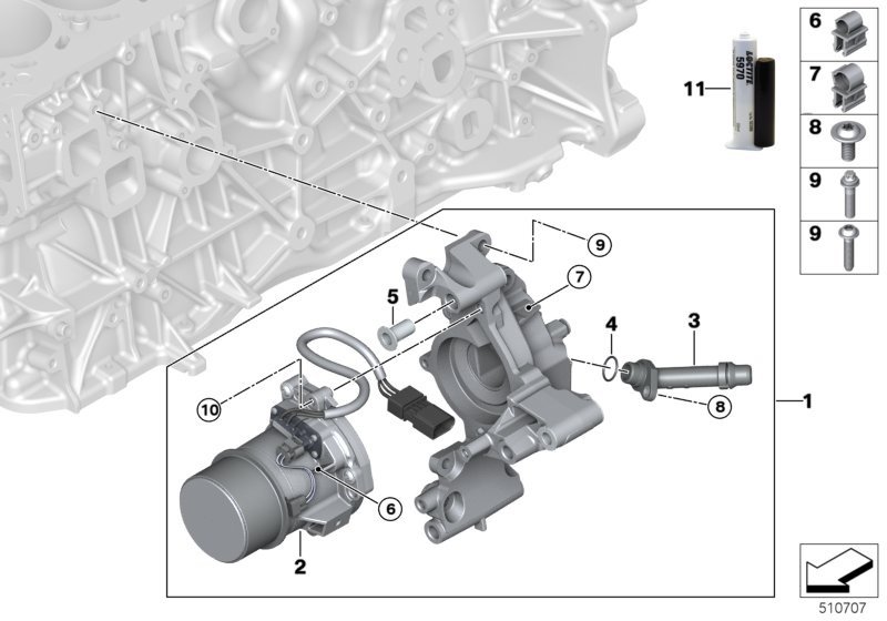 Kгјhlmittelpumpe Mit Trг¤Ger
 BMW 11518490650