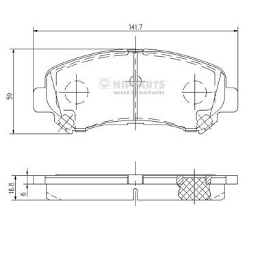 Комплект тормозных колодок, дисковый тормоз NIPPARTS J3601096