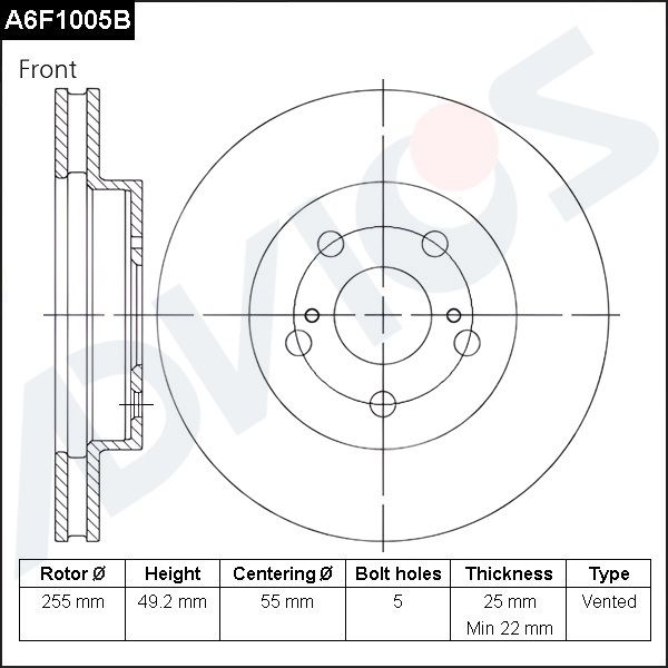Тормозной диск ADVICS A6F1005B