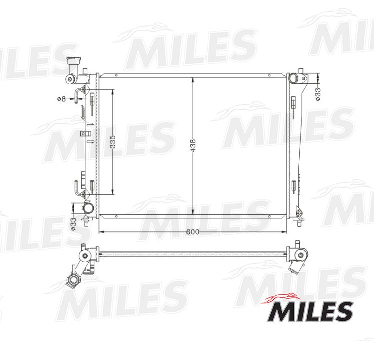 Радиатор, охлаждение двигателя MILES ACRB046