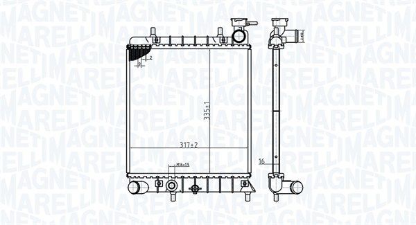 Радиатор, охлаждение двигателя MAGNETI MARELLI 350213174800