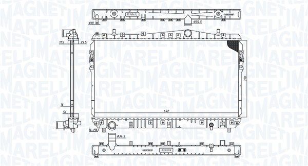 Радиатор, охлаждение двигателя MAGNETI MARELLI 350213197600