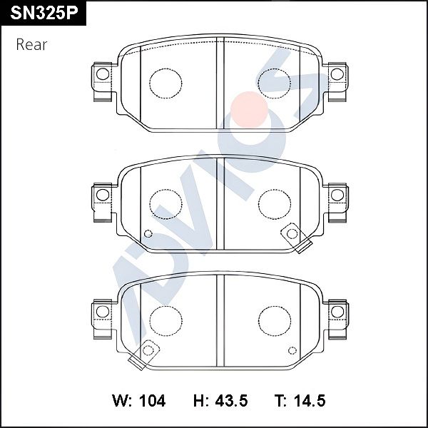 Комплект тормозных колодок, дисковый тормоз ADVICS SN325P