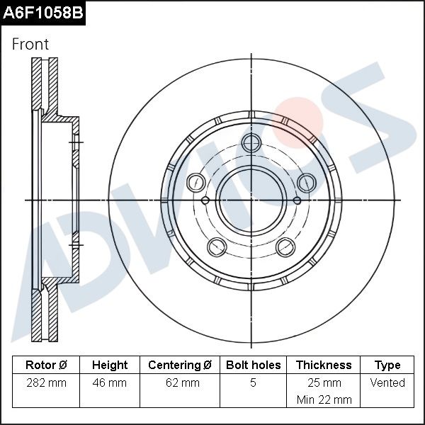 Тормозной диск ADVICS A6F1058B