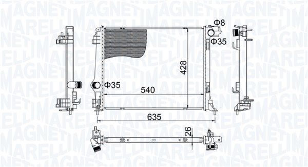 Радиатор, охлаждение двигателя MAGNETI MARELLI 350213207400