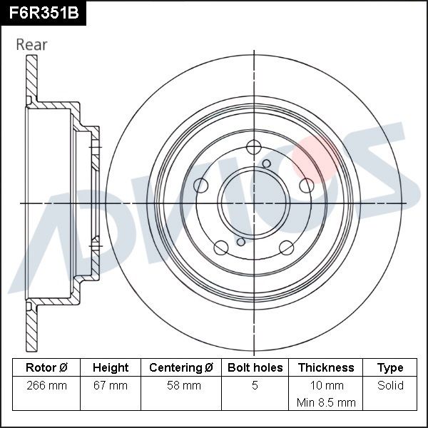 Тормозной диск ADVICS F6R351B