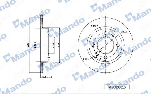 Тормозной диск MANDO MBC030016