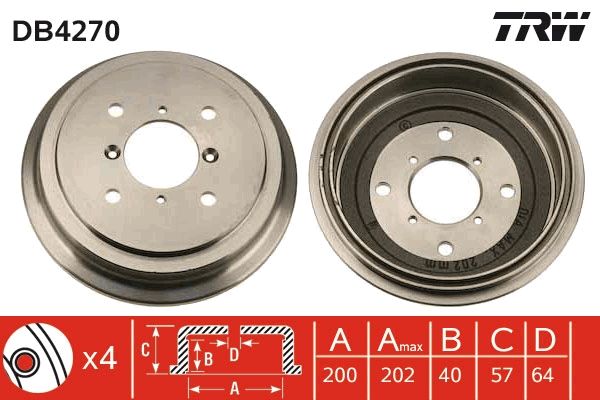 Тормозной барабан TRW DB4270