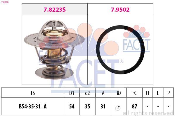 Термостат, охлаждающая жидкость FACET 78278