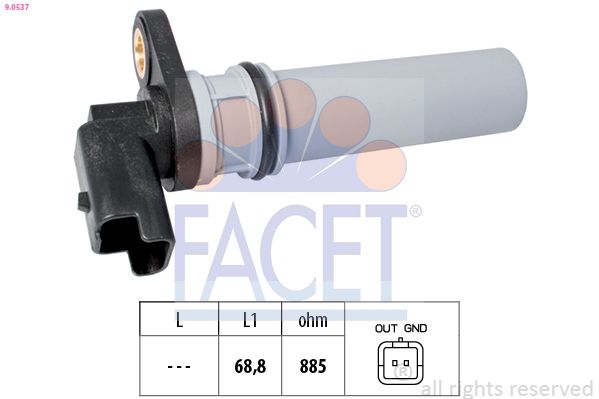 Датчик, число оборотов двигателя FACET 90537