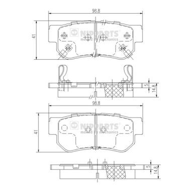 Комплект тормозных колодок, дисковый тормоз NIPPARTS J3610509