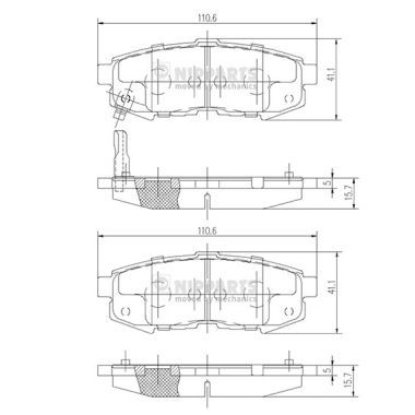 Комплект тормозных колодок, дисковый тормоз NIPPARTS N3613023