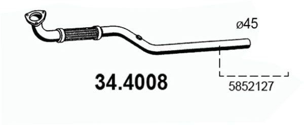 Труба выхлопного газа ASSO 344008