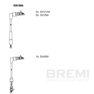 Комплект проводов зажигания BREMI 300988