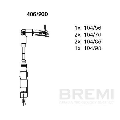 Комплект проводов зажигания BREMI 406200