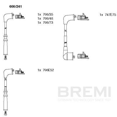 Комплект проводов зажигания BREMI 600241