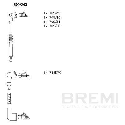 Комплект проводов зажигания BREMI 600243