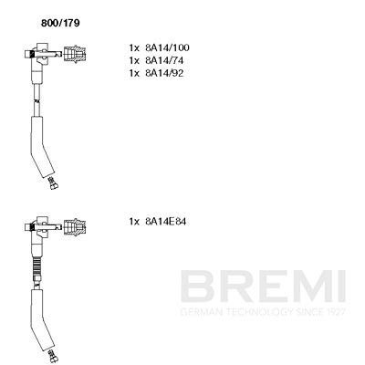 Комплект проводов зажигания BREMI 800179