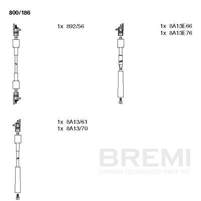 Комплект проводов зажигания BREMI 800186
