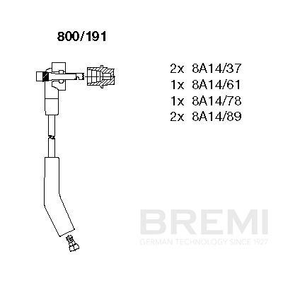 Комплект проводов зажигания BREMI 800191