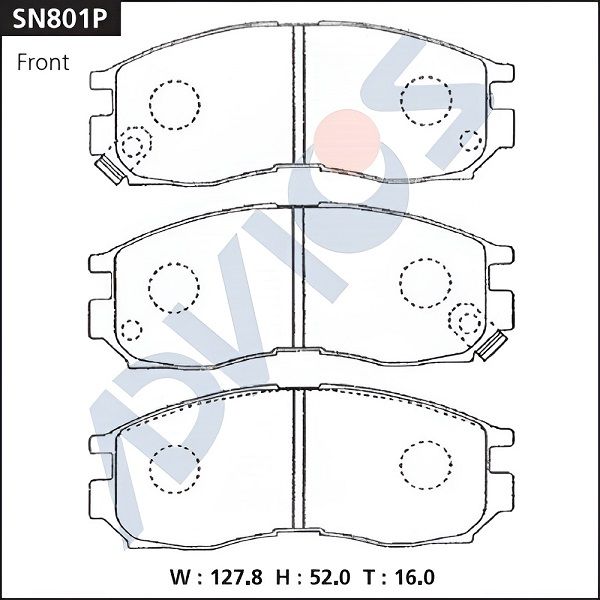 Комплект тормозных колодок, дисковый тормоз ADVICS SN801P