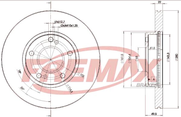 Тормозной диск FREMAX BD1057