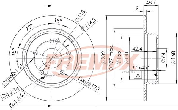 Тормозной диск FREMAX BD1258