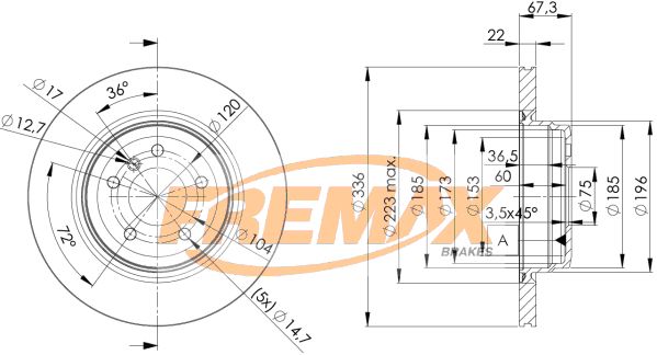 Тормозной диск FREMAX BD4655
