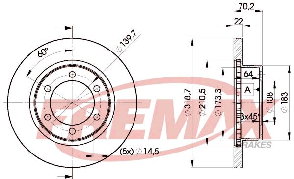 Тормозной диск FREMAX BD5210