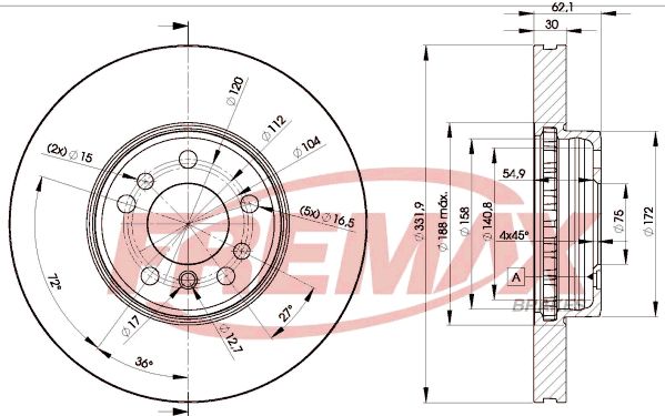 Тормозной диск FREMAX BD6045