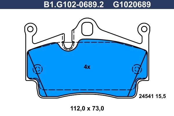 Комплект тормозных колодок, дисковый тормоз GALFER B1G10206892