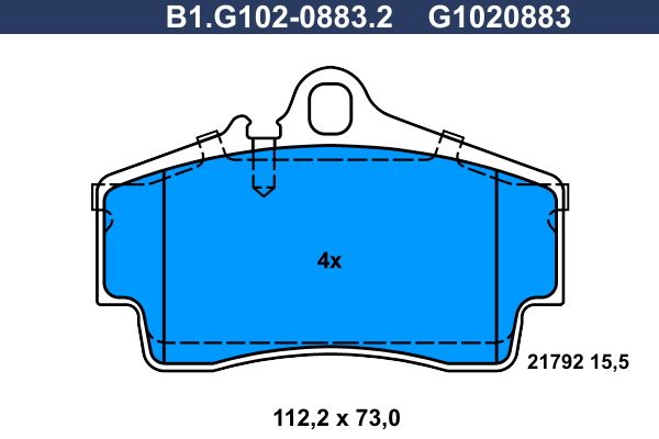 Комплект тормозных колодок, дисковый тормоз GALFER B1G10208832