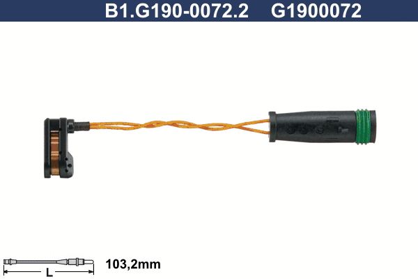 Сигнализатор, износ тормозных колодок GALFER B1G19000722