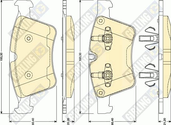 Комплект тормозных колодок, дисковый тормоз GIRLING 6117972