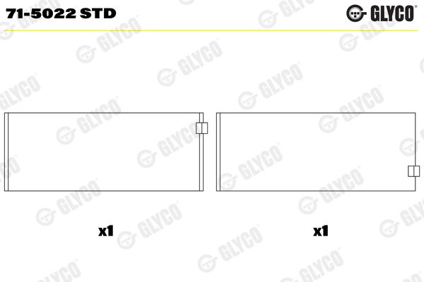 Шатунный подшипник GLYCO 715022STD