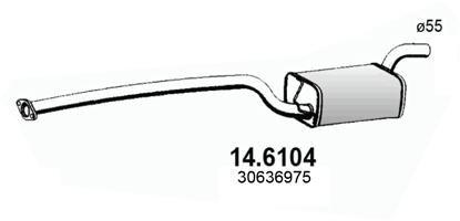 Средний глушитель выхлопных газов ASSO 146104