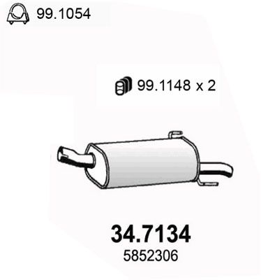 Глушитель выхлопных газов конечный ASSO 347134