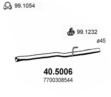 Труба выхлопного газа ASSO 405006