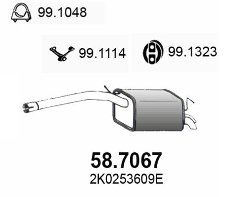 Глушитель выхлопных газов конечный ASSO 587067