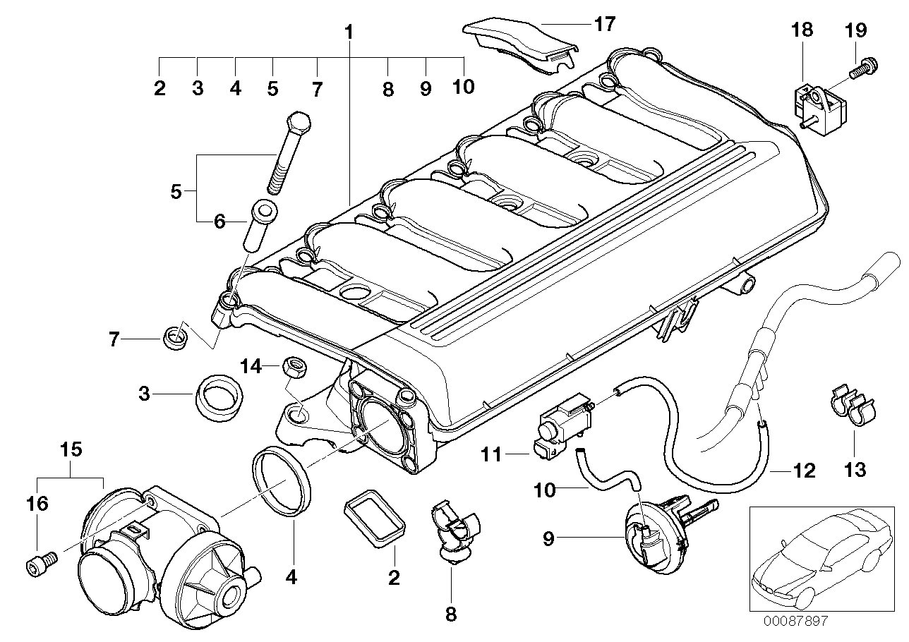 Впускной трубопровод с управл.заслонками
 BMW 11617789329