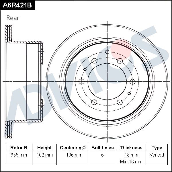 Тормозной диск ADVICS A6R421B