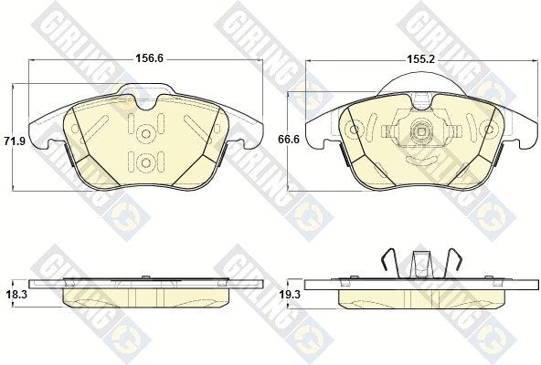 Комплект тормозных колодок, дисковый тормоз GIRLING 6119602