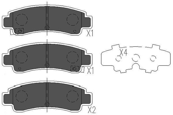 Комплект тормозных колодок, дисковый тормоз KAVO PARTS KBP6546