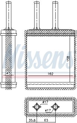 Теплообменник, отопление салона NISSENS 77519