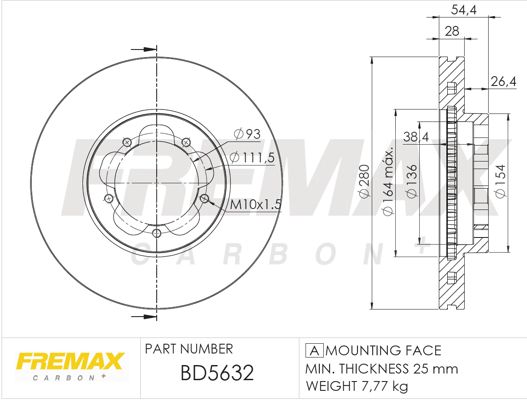 Тормозной диск FREMAX BD5632