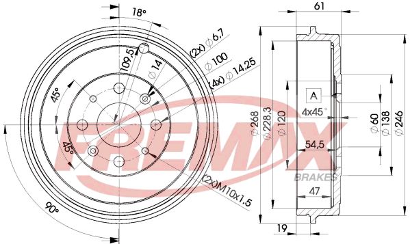 Тормозной барабан FREMAX BD3043