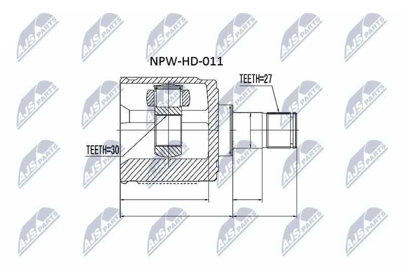 Шарнирный комплект, приводной вал NTY NPWHD011