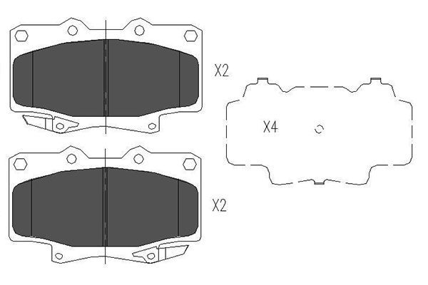 Комплект тормозных колодок, дисковый тормоз KAVO PARTS KBP9043