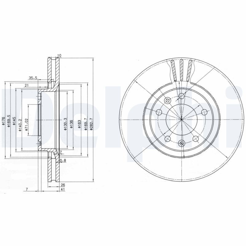 Тормозной диск DELPHI BG2688
